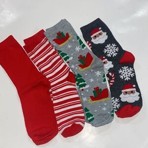 Of Lot 4 Pairs Christmas Woman Socks